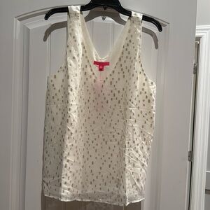 Lilly Pulitzer Gold Sleeveless Blouse with Sheen